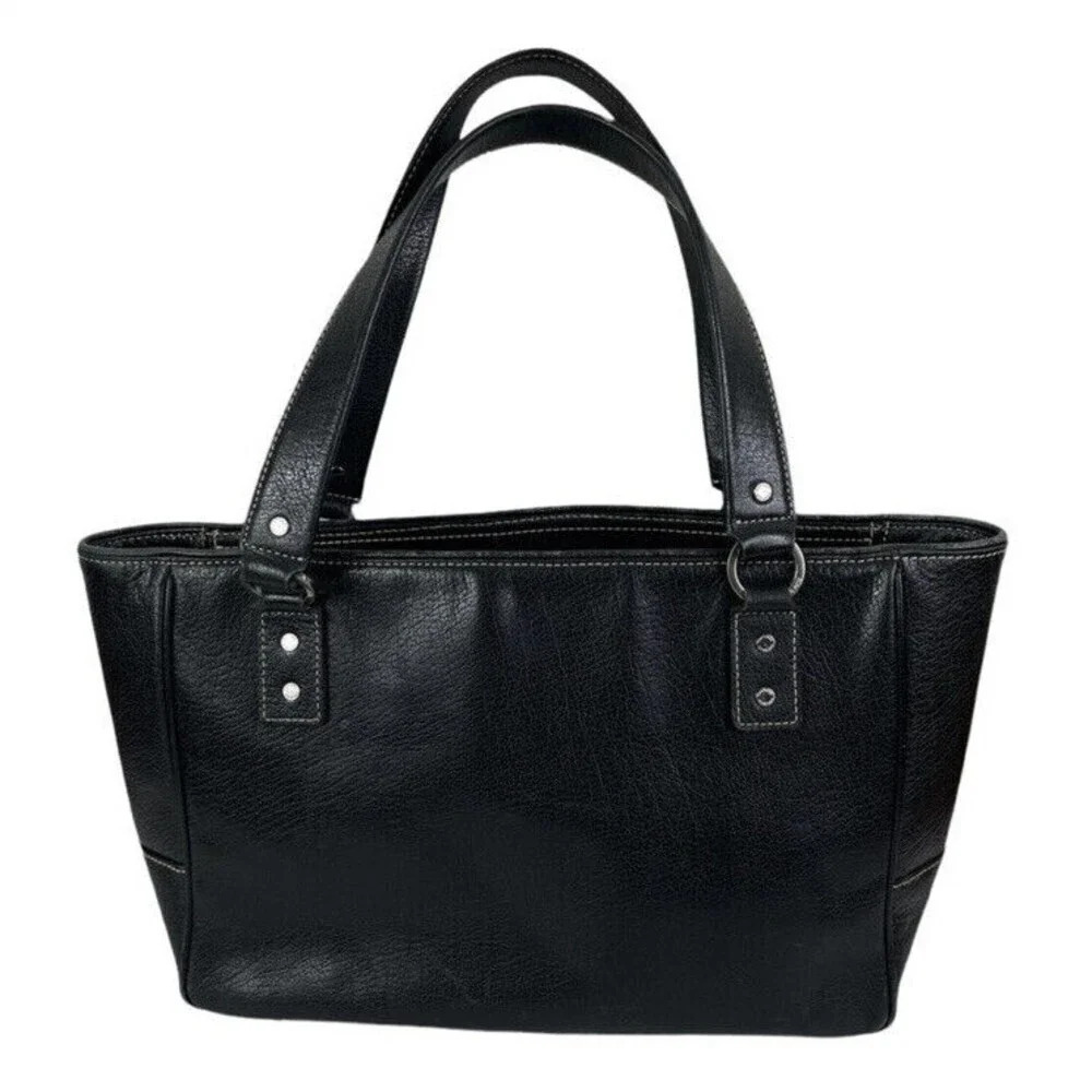 KATE SPADE Women's Black Leather Double Handle Shoulder Bag Purse Tote Large